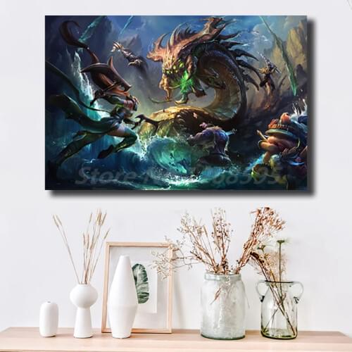 League Of Legends Baron Nashor Boss HD Canvas Painting Print Living Room Home Decor Modern Wall Art Oil Painting Poster Artwork