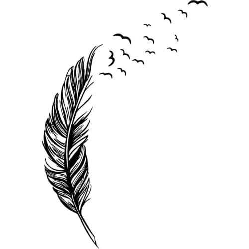 Left right flying feather Wall Stickers home decor home decoration wallpaper wall sticker