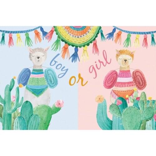 Cute Alpaca Cactus Background Banner Gift Christmas Party Decoration Poster Photography Props Decoration Background