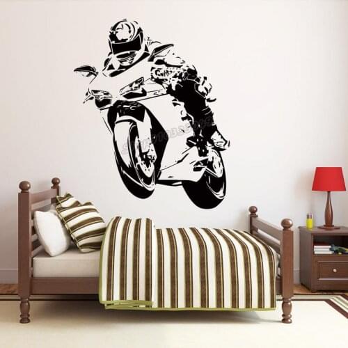 Motocross Wall Decal Dirt Bike Motorcycle Wall Sticker Motorcyclist Wall Decor Vinyl Decals Home Bedroom Decoration Poster C985