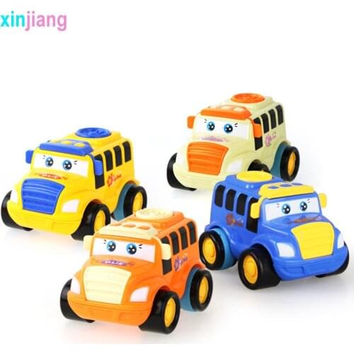 Cartoon Bus Kids Toy Friction Car Model Cute Toys Vehicles Bus Truck Model Early Educational Toys For Kids Boys Gift