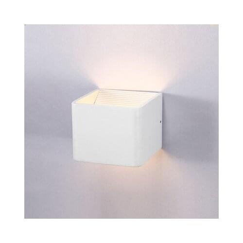 Wall Lamp Square Aluminum Double Head Bedroom Bedside Lamp Modern Simple Interior LED Hotel project lights