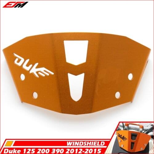 Motorcycle Motorbike Orange CNC Aluminum Windshield Windscreen Deflector For Duke 125 200 390 DUKE-125 DUKE200 390 2012-2015