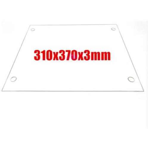 3D Printers Parts 310x370x3mm Borosilicate Glass Plate Flat w/ Screw Holes Polished Edge For DIY Tevo Tornado 3D printer