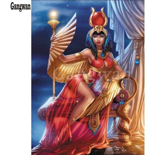 Full,Diamond Embroidery Egypt queen,Diamond Mosaic,5D,Diamond Painting ,Retro woman,3d pictures rhinestone,Stitch Cross,3D,Craft