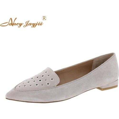 Women Ladies Flats Ladies Shoes Flcok Solid Slip-On Pointed Toe Basic Party Fashion Leisure Elegant Mature Nancyjayjii 2019