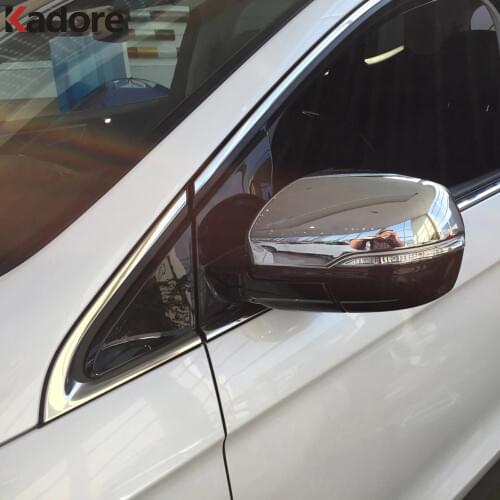 Rearview Mirror Cover Trim For Ford Edge 2015 2016 2017 ABS Chrome Rear View Mirrors Frame Cover Sticker Car Styling Accessories