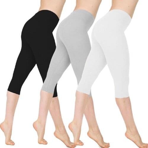 Plus Sizes Capri Leggings Women Push Up Workout Joggers Women Sport Mid Waist Stretch Fitness Leggings Calf Length Pants