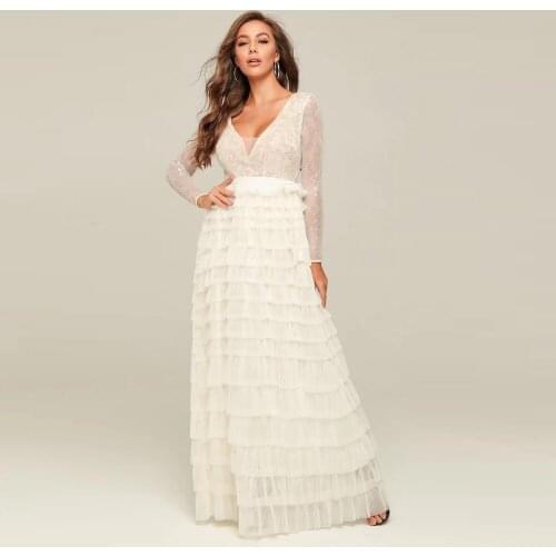 Newest White Elegant Wedding Mesh Women Dress 2020 Fashion V Neck Sexy Hollow Out Vestidos High Quality Celebrity party платье