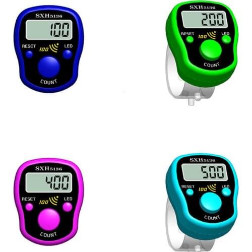 1PC New Stitch Marker Row Finger Counter LCD Digital Display With Light For Sewing Knitting Weave Buddha Pray Soccer Accessories