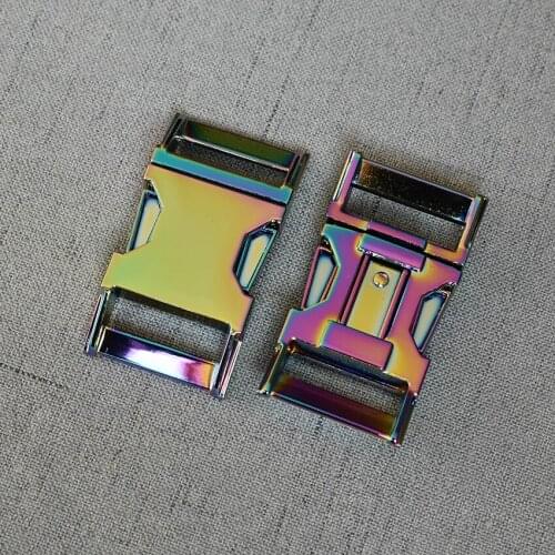 1 Pieces Rainbow 25mm Metal Buckle Quick Side Release Buckle for bag luggage outdoor backpack strap belt webbing Lether Craft