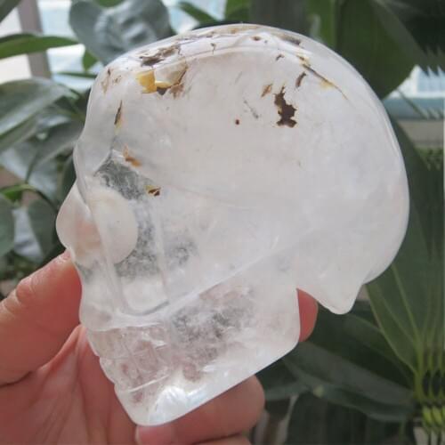 100% Natural Clear Quartz Crystal Quartz Skull 338g Reiki Healing for Meditation