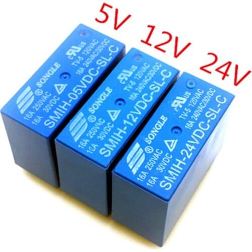 100PCS/lot Power relays SMIH-05VDC-SL-C SMIH-12VDC-SL-C SMIH-24VDC-SL-C 5V 12V 24V 16A 8PIN