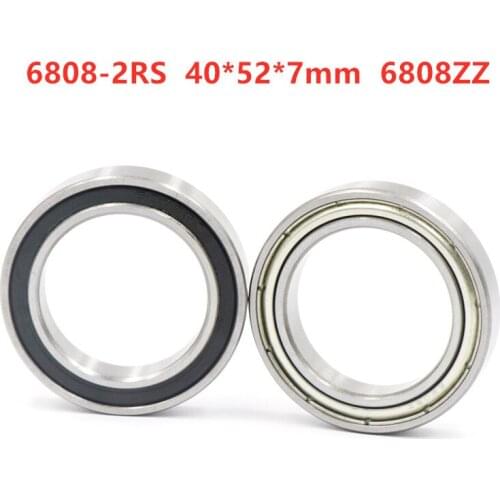 20pcs 6808ZZ 6808-2RS 40*52*7 mm thin wall deep groove ball bearings 6808 -2Z RS 40mmx52mmx7mm