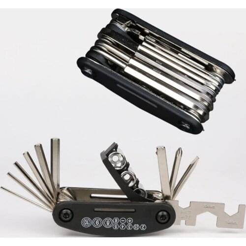 2021 15 in 1 Multi Function MTB Pocket Tool Bicycle Wrench Nut Tire Bike Repairing Tools Kit Sets Hex Spoke Allen Key