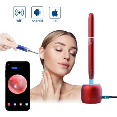 3.6mm Lens Wifi Ear Otoscope Ear Endoscope Camera Earwax Removal Cleaning Tool with Type C Chargable Base for iOS Android Phone