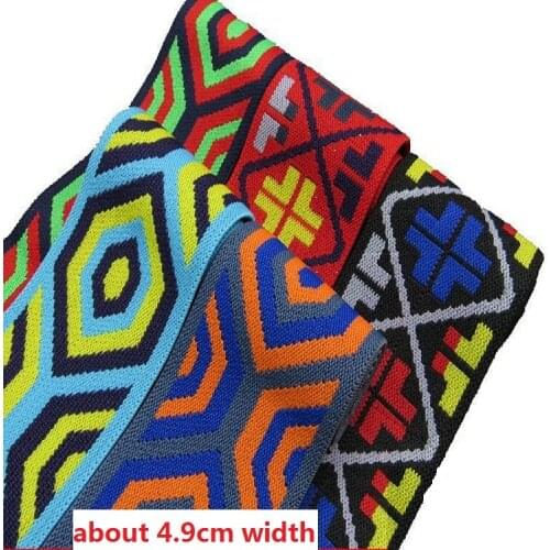 4meters 4.9cm wide ethnic style fashion elastic for sewing dress skirt bags waistband soft smooth strethy bands high quality