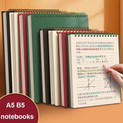 4 Colors Spiral Binder Notebook Grid Line A5 B5 Paper School Office Supplies Notepad Planner Agenda Diary Notebooks Stationery