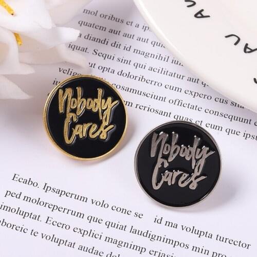 Nobody Cares Enamel Pins Keep Moving Brooches Motivational Life Quote Bag Hat Lapel Pin Badge Gift for Teens Friends