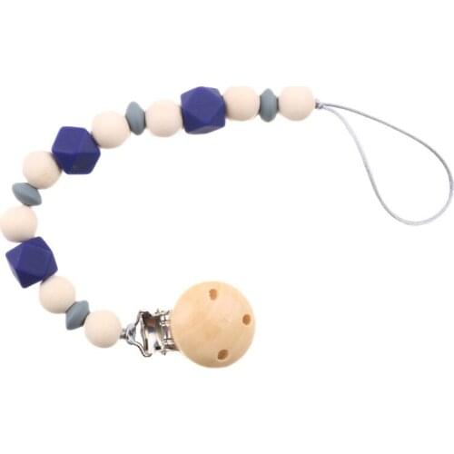Baby Pacifier Clip Chain Wooden Holder Soother Pacifier Clips Leash Strap Nipple Holder For Infant Nipple Bottle Clip Chain