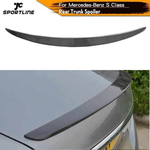 For Mercedes-Benz W222 S400 S500 S600 S63 S65 AMG 2014 - 2017 Carbon Fiber Rear Trunk Spoiler Boot Lip Wing Lip