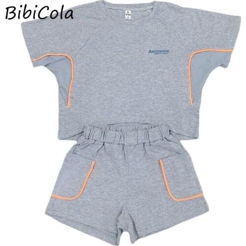 Summer childrens clothing boys loose casual cotton 2021 new trend foreign childrens summer baby short-sleeved two-piece suit