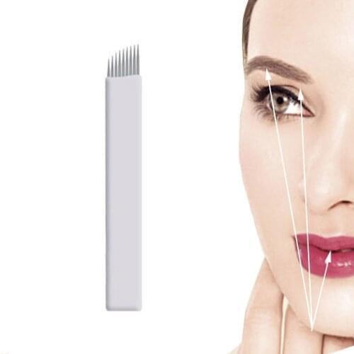 Tattoo Blades 500pcs 9 Pin Permanent Makeup Eyebrow Tatoo Blade Microblading Needles For 3D Embroidery Manual Tattoo Pen Machine