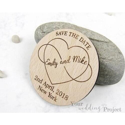 Wood Save the Date Magnet, Wood Craft Bride & Groom For Wedding Decorations (without cards)