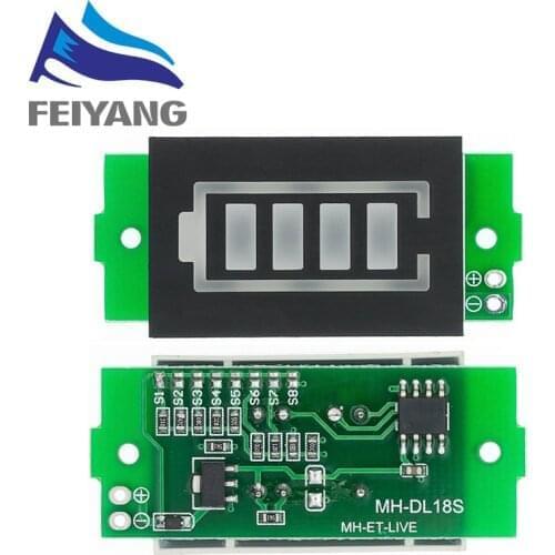 10PCS 1S-8S 3.7V Lithium Battery Capacity Indicator Module 4.2V Blue/GREEN Display Electric Vehicle Battery Power Tester Li-ion