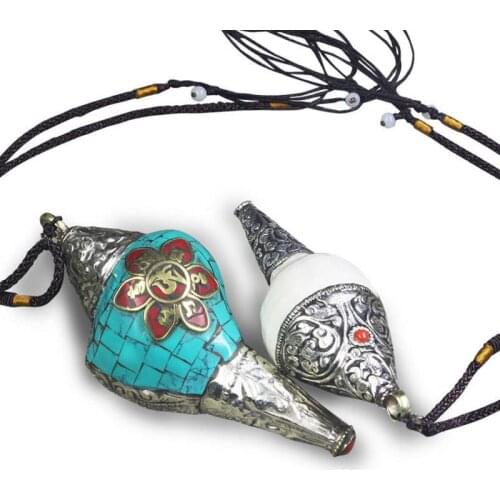 Nepal Traditonal Religious Instrument Handmade Tibetan White Conch Necklace