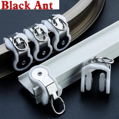 Wholesale 60 PCS Electric Window Curtain Track Rail Runners Slider Pulley for Bedroom Drapery Curtains Accessories CP053#4