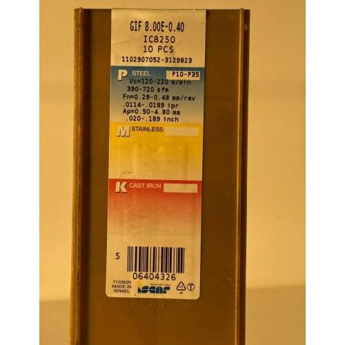 ORIGINAL 10PCS CARBIDE INSERT GIF 8.00E-0.40 IC8250