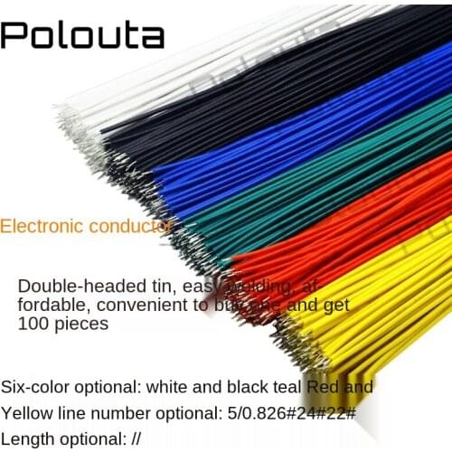 Copper Wire Jumper Copper Tinned Single Core Electronic Connecting Line for LCD Screens For Welding 22/24/26AWG 5/0.8 5-30CM