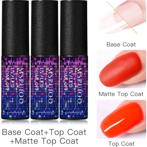 3pcs/set Nail Primer Top Coat Base Coat for Nail Vernis Semi permanant UV LED Lamp Fast Air Dry Soak Off Gel Polish Lacquer