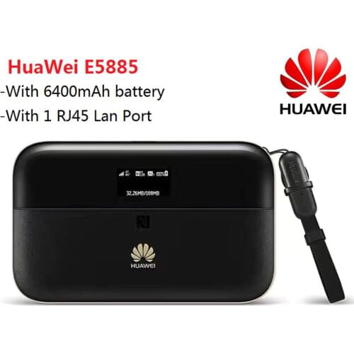 Unlocked HUAWEI E5885Ls-93a cat6 mobile WIFI PRO2 with 6400mah Power Bank Battery and One RJ45 LAN Ethernet Port E5885 Router