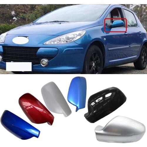 Roavia Car Wing Mirror Cover For Peugeot 307 Xsara 2004-2012 Rear View Mirror Cap Rearview Mirror Cover housing case shell