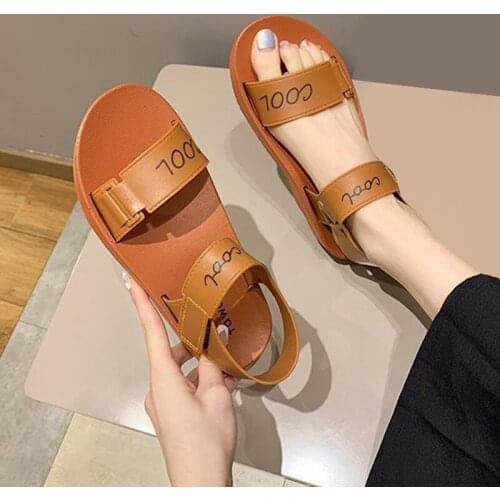 Womens Flat Sandals Summer 2021 Holiday Beach Shoes Ladies Hook Loop Non-slip Casual Female Footwear Comfortable Woman Sandals