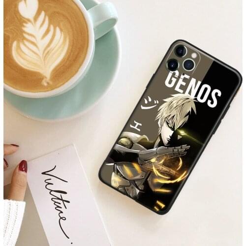 Genos One Punch Man art anime silicone Phone Case FOR iPhone Se 6 6s 7 8 Plus X Xr Xs 11 12 Mini Pro Max Glass Cover Shell