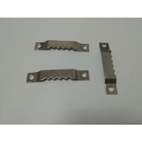 Saw tooth hanger Photo Frame Steel Hook Oil Painting accessories size 0.7*4.2*0.25 cm with two nail holes Silver Color