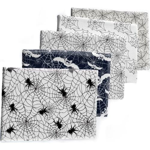 Halloween Spider Web Design Printed Bullet Textured Liverpool Patchwork Tissue Kids home textile 50*145cm