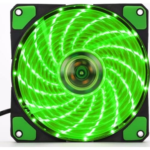 120mm LED Ultra Silent Computer PC Case Fan 15 LEDs 12V With Rubber Quiet Molex Connector Easy Installed Fan High Quality