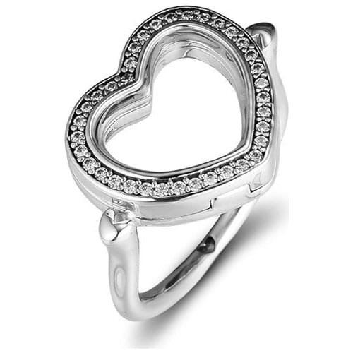 Clear CZ Love Heart Shape Open Lock Silver Rings for Women Fine 925 Sterling Silver Jewelry Paved Stones Women Rings Jewellery