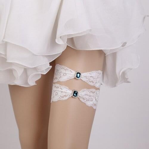 Women Wedding Garter Belt Thigh Ring Sexy Rhinestone Cosplay Fashion Leg Garter Elastic Floral Bridal Comfortable Lace Exquisite