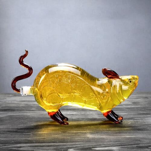 1000ml luxury home party animal mouse shaped whiskey decanter Wine decanter for Liquor Scotch Bourbon