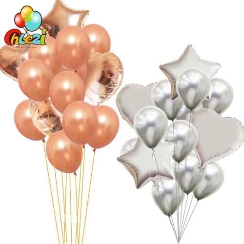 14pcs 12Inch Multi Latex Balloons 18inch heart/star Globos Happy Birthday Party Wedding Decorations Helium Ballon Baby Shower