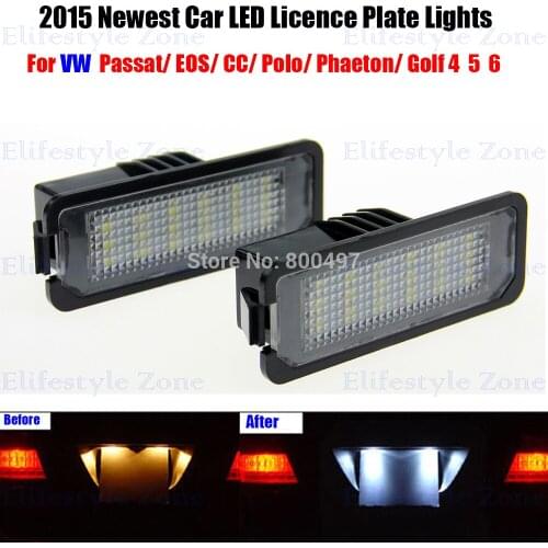 2 x LED Number License Plate Lamp OBC Error Free 18 LED For Volkswagen VW CC EOS Golf Passat Sciricco