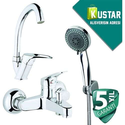 3 Pcs, Triple Bathroom Set, Bathroom Faucet, Shower Head, Kitchen Faucet,3 шт., Тройной набор для ванной, смеситель для ванной
