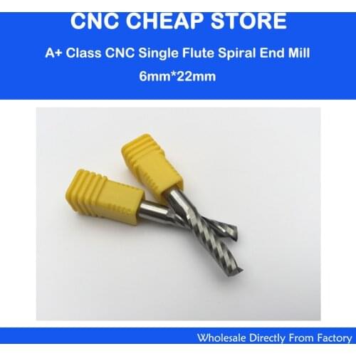 3pcs High Quality cnc bits single flute Spiral Router Carbide End Mill Cutter Tools 6x22mm Free shipping
