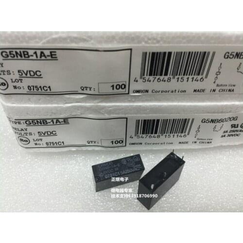 5pcs/lot New and original Relays G5NB-1A-E 5VDC G5NB-1A-E DC5V