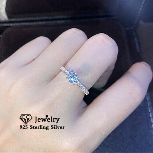 CC Trendy Rings For Women Cubic Zirconia Round Ring Simple Bridal Wedding Fashion Jewelry Bijoux Femme Drop Shipping CC2330